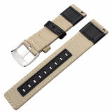 Genuine Nylon + Calf Leather Watchband for Samsung Galaxy Watch 46mm SM-R800 Quick Release Band Canvas Strap Wrist Belt Bracelet