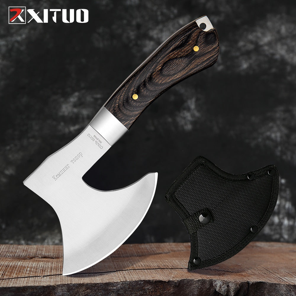 XITUO Sharp Axe Kitchen Bone knife Camping Survival Axe Knife Stainless Steel Tomahawk Outdoor EDC Tools