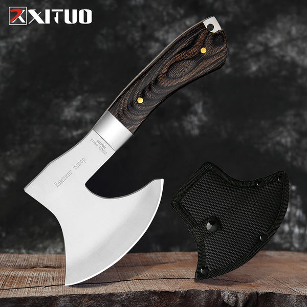 XITUO Sharp Axe Kitchen Bone knife Camping Survival Axe Knife Stainless Steel Tomahawk Outdoor EDC Tools