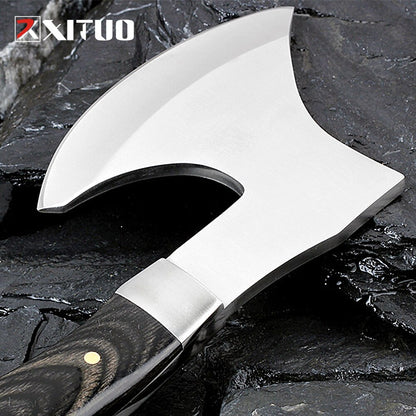 XITUO Sharp Axe Kitchen Bone knife Camping Survival Axe Knife Stainless Steel Tomahawk Outdoor EDC Tools