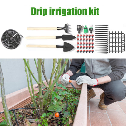 25m DIY Automatic Micro Drip Irrigation System Garden Watering Kit for Home Greenhouse Potted Plants Adjustable Drippers Sprayer