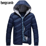 HEE GRAND 2017 Fashion Leisure Men Winter Warm Parka Jackets Brief Solid Slim Fit Windproof Thick Overcoat MWM464