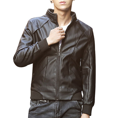 HEE GRAND 2018 New Fashion Autumn Winter Men Soft Leather Jackets Pu Zippers Long Sleeve Motorcycle Coat MWP395