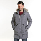 HEE GRAND 2018 Winter New Men 's Cotton Thickening Hooded Cotton Jacket With  Fur Collar Long Style 3 Colors L~3XL MWM1813