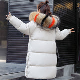 HEE GRAND 2018 Winter Snow Coats Women Colored Fur Collar Jacket 3XL Windproof Overcoat Long Thick Parkas Hooded Outwear WWM1682