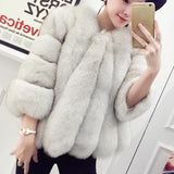 HEE GRAND 2018 Women Winter Faux Fur Coat Fake Fox Mink Fur Outwear Solid Thick Warm Luxury Coats WWC147
