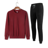 HEE GRAND Autumn Winter New Style Sweatshirts Set Man Plus Size Fashion Casual Solid Cotton Pullover Long Pants 4 Colors MSY163