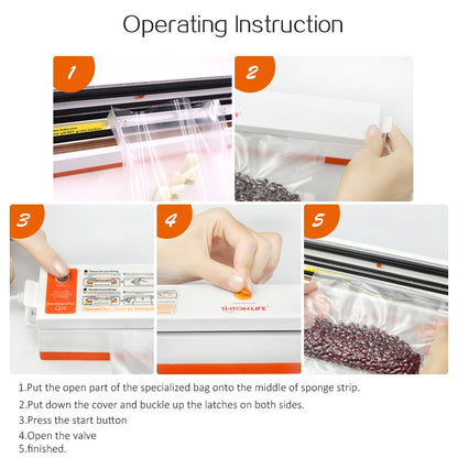 TintonLife 220V/110V Household Food Vacuum Sealer Packaging Machine Film Sealer Vacuum Packer Including 15Pcs Bags