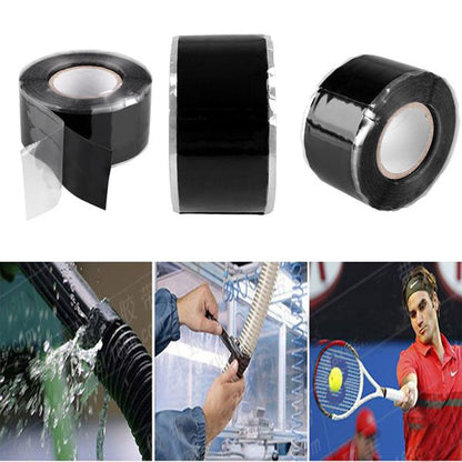 Useful Tools Waterproof Silicone Performance Repair Tape Bonding Rescue Self Fusing Hose Black Garden Water Pipe Connector