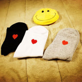 Halajuku Red Heart Cute College Wind Simple Basic Fresh Female Socks