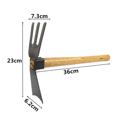 Wooden Handle Hoe Ripper Carbon Steel Agricultural Tool Weeder Used To Loosen The Land Shofar Taro Vegetable Garden Tools