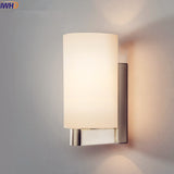IWHD White Iron Modern LED Wall Lamp Lights For Home Living Room Bedroom Wall Sconce Stair Light Arandela Glass Lampshade