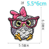 JOD Children Cartoon Bird Embroidered Owl Iron on Patches for Clothes Stickers Fabric DIY Decorative Applique Patch Embroidery