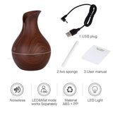 KBAYBO electric humidifier aroma oil diffuser ultrasonic wood air humidifier USB cool mini mist maker LED lights for home office