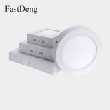 LED Surface Mounted Panel Ceiling Light 6W 12W 18W Round Square Down lights Lamp AC85-265V LED Recessed Lights indoor lighting