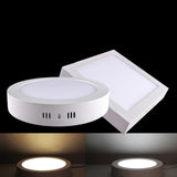 LED Surface Mounted Panel Ceiling Light 6W 12W 18W Round Square Down lights Lamp AC85-265V LED Recessed Lights indoor lighting