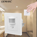 LEMAIC 110V-240V Smart Infrared PIR Motion Sensor Switch Auto ON/OFF Human Body Move IR Induction Wall Module For LED Light S35