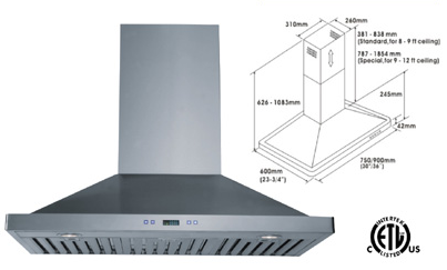 Range Hood LOTUS BRAND - LTS-01T-IS-30  CURBSIDE PICK UP AVAILABLE-Delivery only in GTA Canada