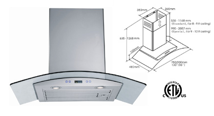 Range Hood LOTUS BRAND - LTS-02G-30 CURBSIDE PICK UP AVAILABLE
