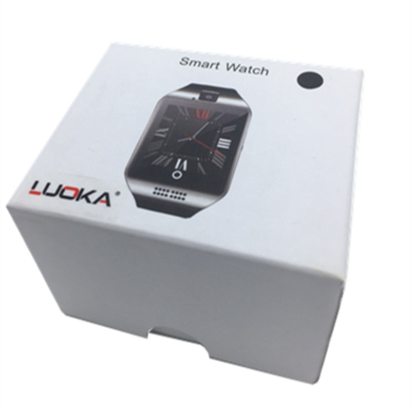 LUOKA Bluetooth Smart Watch Men Q18 With Touch Screen Big Battery Support TF Sim Card Camera for  Android Phone Passometer