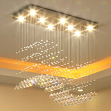 Led Rectangle restaurant chandelier lighting Crystal creative personality modern simple bar decorated Chandelier