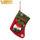 Lovely Christmas Stockings Socks 2018 New Year Santa Claus Candy Gift Bag Xmas Tree Decor Festival Party Supplies