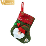 Lovely Christmas Stockings Socks 2018 New Year Santa Claus Candy Gift Bag Xmas Tree Decor Festival Party Supplies