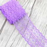 Lucia Crafts 5yards/lot 45mm soft lace ribbon DIY Embroidered Net Lace Trim Fabric For Sewing Wedding Decoration 050025082