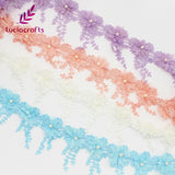 Lucia crafts 1y/lot 7cm Flower Embroidery Lace Fabric Trim Ribbons DIY Sewing Garment Handmade Materials Accessories 050025104