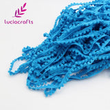 Lucia crafts 2yards/lot 10mm Pom Pom Trim Ball Braid Lace Fringe Ribbons Fabric DIY Sewing Handmade Accessory 17011001(10D2y)