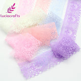 Lucia crafts Muti Options 4cm Lace Ribbons DIY Embroidered Net Lace Trim Ribbon Fabric For Sewing Handcraft Decoration 050025080