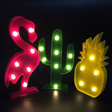 Meaningsfull Led Flamingo Night Light Marquee Sign Star Cactus Table Lamps Romantic 3D Wall Lamp Kids Children Gift Home Decor