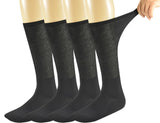 Mens Bamboo Diabetic Over The Calf Socks,4 Pack Size 10-13