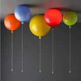 Modern kid's 6 colors balloon acrylic ceiling light fixture home deco children bedroom E27 bulb ceiling lamps with switch