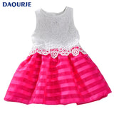 New 2018 summer autumn girl dress elsa lace dress stripe christmas girls clothes for 2-7Y princess girl party dress