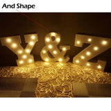 New Wedding Event Decoration Gifts White Wooden Letter LED Marquee Sign Alphabet Light Indoor Wall Light Up Night Light