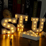 New Wedding Event Decoration Gifts White Wooden Letter LED Marquee Sign Alphabet Light Indoor Wall Light Up Night Light