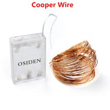 OSIDEN 2M 5M 10M 100 Led Strings Copper Wire 3XAA Battery Operated Christmas Wedding Party Decoration LED String Fairy Lights