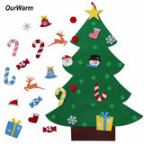 OurWarm New Year Gifts Kids DIY Felt Christmas Tree Decorations Christmas Gifts for 2018 New Year's Door Wall Hanging Ornaments