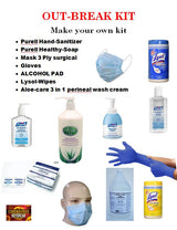 Out break kit Make Your own :  Surgical Mask, Purell sanitizer,Alcohol Swap, Soap, Gloves, Lysol napkin