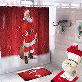 PATIMATE Santa Claus Bathroom Shower Curtain Merry Christmas Decoration for Home Christmas Ornaments 2019 Xmas Navidad New Year