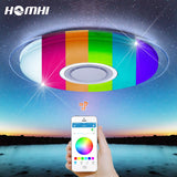Phone control Music ceiling lamp Dimmable  52w Living room bedroom modern for home children bluetooth speaker lighting Fixture