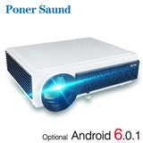 Poner Saund LED 96+ Projector 3D Home Theater Optional Android 6.0 WIFI 100inch screen GIFT Full HD 1080P HDMI Video Projector