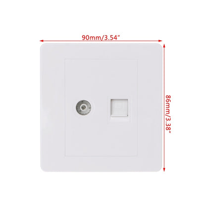 RJ45 Network Adapter+TV Antenna Coaxial Wall Mount Output Faceplate Panel Socket