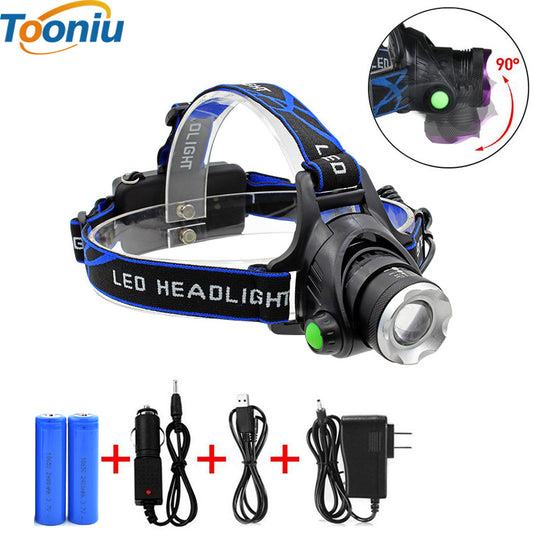 RU 5000LM Cree XML-L2 XM-L T6 Led Headlamp Zoomable Headlight Waterproof Head Torch flashlight Head lamp Fishing Hunting Light