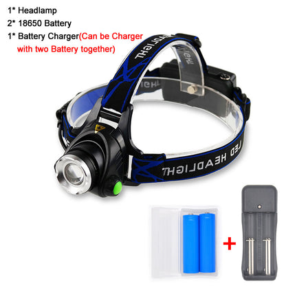 RU 5000LM Cree XML-L2 XM-L T6 Led Headlamp Zoomable Headlight Waterproof Head Torch flashlight Head lamp Fishing Hunting Light