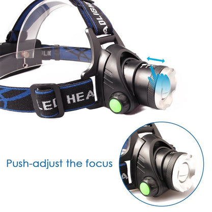 RU 5000LM Cree XML-L2 XM-L T6 Led Headlamp Zoomable Headlight Waterproof Head Torch flashlight Head lamp Fishing Hunting Light