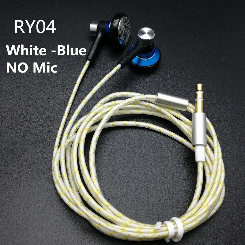 RY04 original in-ear Earphone metal  15mm music  quality sound HIFI Earphone (IE800 style cable) 3.5mm stereo earbud headphones