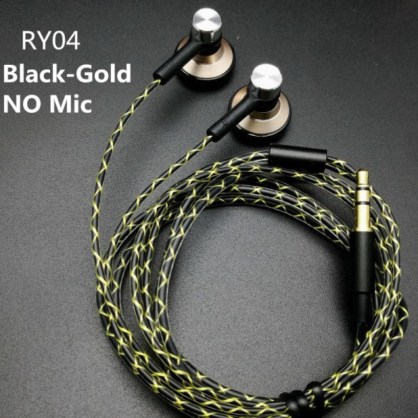 RY04 original in-ear Earphone metal  15mm music  quality sound HIFI Earphone (IE800 style cable) 3.5mm stereo earbud headphones