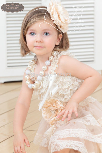 Retail   Laced Peony Flower Sash Belt Matching Baby Headband Flowergirl Sash Belt